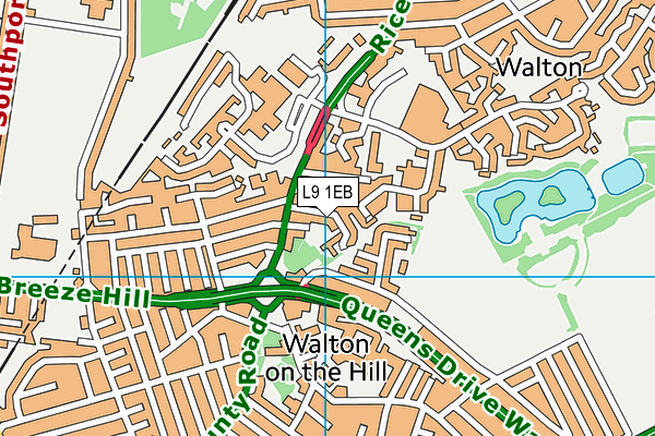 L9 1EB map - OS VectorMap District (Ordnance Survey)