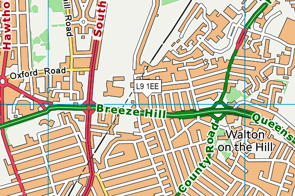 L9 1EE map - OS VectorMap District (Ordnance Survey)