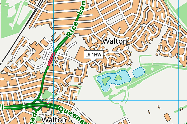 Northcote Primary School map (L9 1HW) - OS VectorMap District (Ordnance Survey)