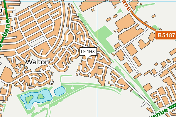 L9 1HX map - OS VectorMap District (Ordnance Survey)