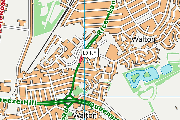 L9 1JY map - OS VectorMap District (Ordnance Survey)