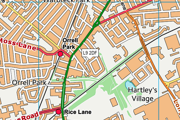 L9 2DF map - OS VectorMap District (Ordnance Survey)