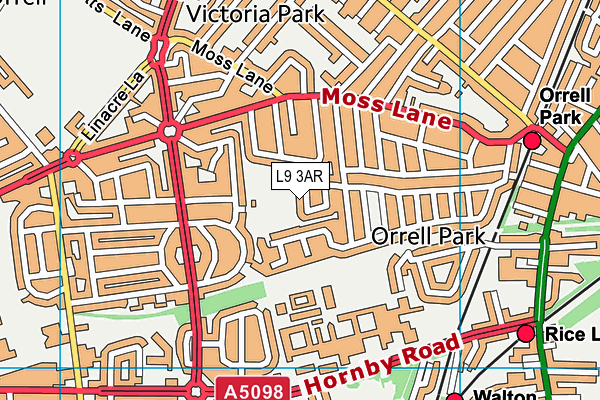L9 3AR map - OS VectorMap District (Ordnance Survey)