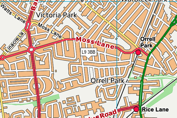 L9 3BB map - OS VectorMap District (Ordnance Survey)