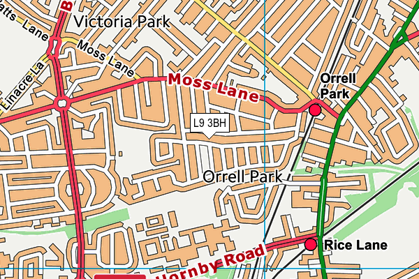 L9 3BH map - OS VectorMap District (Ordnance Survey)
