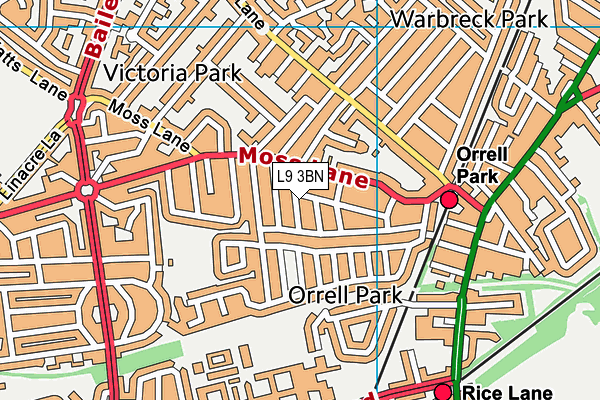 L9 3BN map - OS VectorMap District (Ordnance Survey)