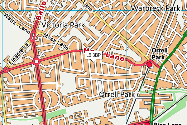 L9 3BP map - OS VectorMap District (Ordnance Survey)
