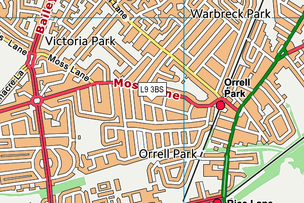 L9 3BS map - OS VectorMap District (Ordnance Survey)