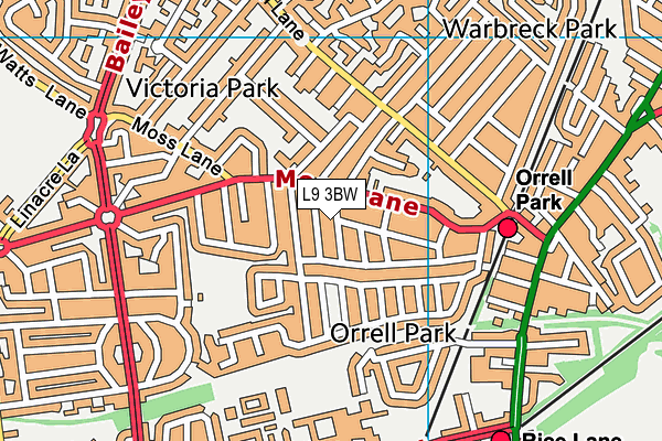 L9 3BW map - OS VectorMap District (Ordnance Survey)