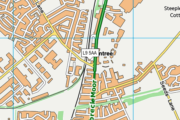 L9 5AA map - OS VectorMap District (Ordnance Survey)