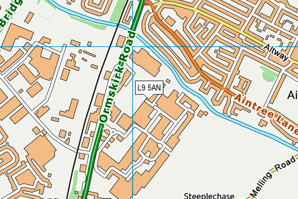 L9 5AN map - OS VectorMap District (Ordnance Survey)