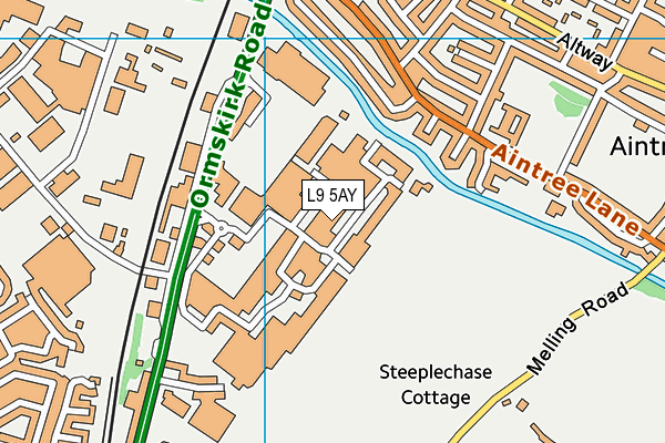 L9 5AY map - OS VectorMap District (Ordnance Survey)