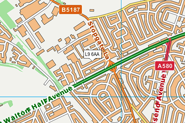 L9 6AA map - OS VectorMap District (Ordnance Survey)