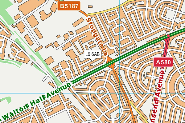 L9 6AB map - OS VectorMap District (Ordnance Survey)