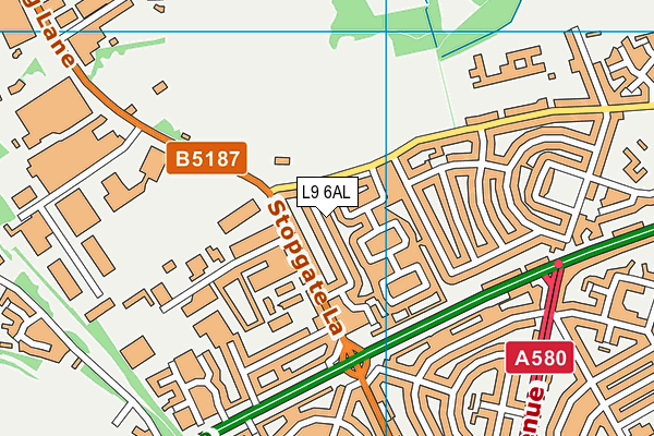 L9 6AL map - OS VectorMap District (Ordnance Survey)
