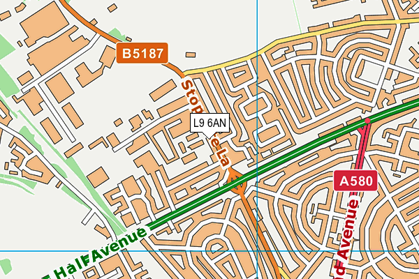 L9 6AN map - OS VectorMap District (Ordnance Survey)