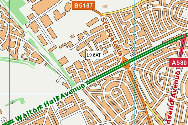 L9 6AT map - OS VectorMap District (Ordnance Survey)