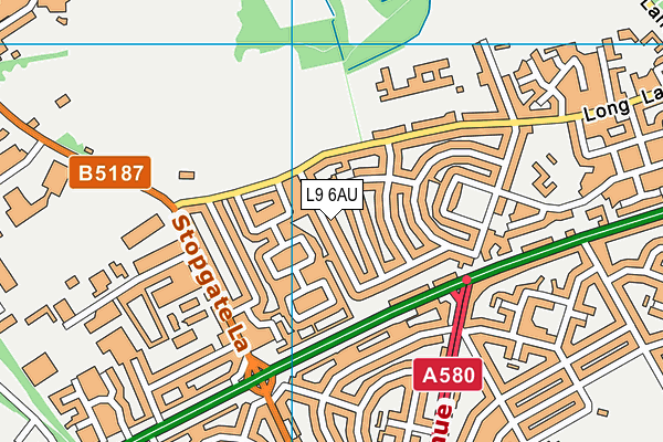 L9 6AU map - OS VectorMap District (Ordnance Survey)