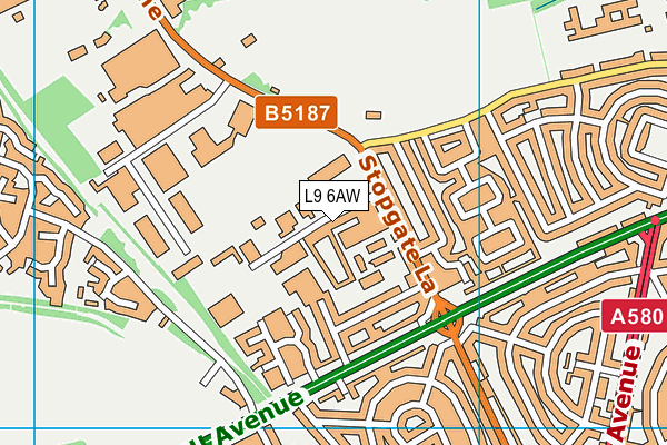 L9 6AW map - OS VectorMap District (Ordnance Survey)