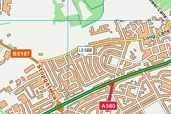 L9 6BB map - OS VectorMap District (Ordnance Survey)