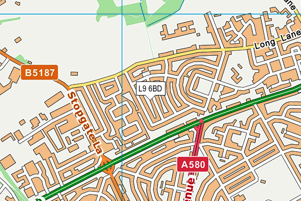 L9 6BD map - OS VectorMap District (Ordnance Survey)