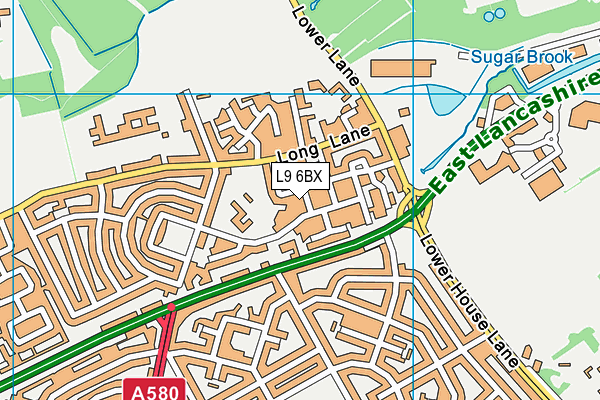 L9 6BX map - OS VectorMap District (Ordnance Survey)