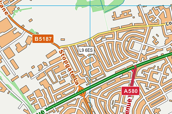 L9 6ES map - OS VectorMap District (Ordnance Survey)