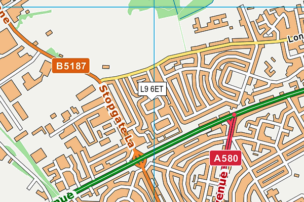 L9 6ET map - OS VectorMap District (Ordnance Survey)