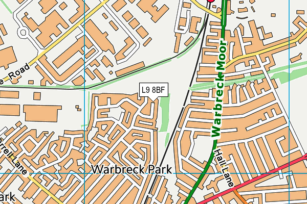 L9 8BF map - OS VectorMap District (Ordnance Survey)