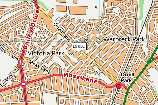 L9 8BL map - OS VectorMap District (Ordnance Survey)