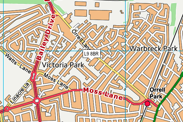 L9 8BR map - OS VectorMap District (Ordnance Survey)