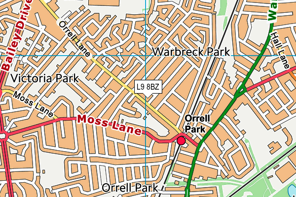 L9 8BZ map - OS VectorMap District (Ordnance Survey)