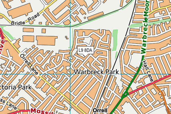 L9 8DA map - OS VectorMap District (Ordnance Survey)