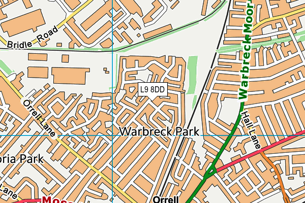 L9 8DD map - OS VectorMap District (Ordnance Survey)