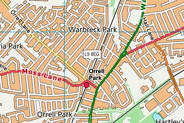 L9 8EG map - OS VectorMap District (Ordnance Survey)