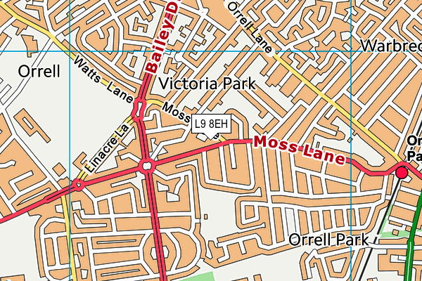 L9 8EH map - OS VectorMap District (Ordnance Survey)