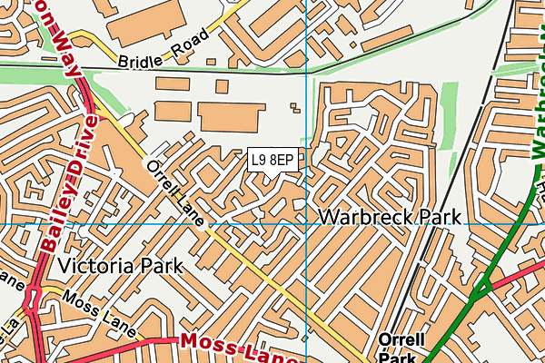 L9 8EP map - OS VectorMap District (Ordnance Survey)