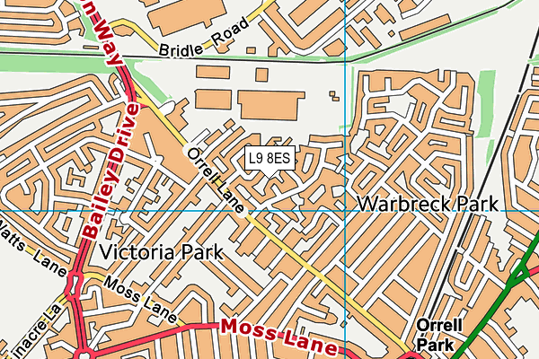 L9 8ES map - OS VectorMap District (Ordnance Survey)
