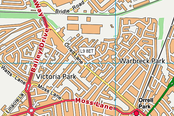 L9 8ET map - OS VectorMap District (Ordnance Survey)
