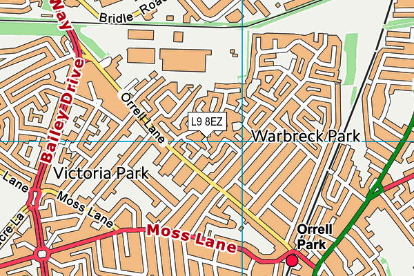 L9 8EZ map - OS VectorMap District (Ordnance Survey)