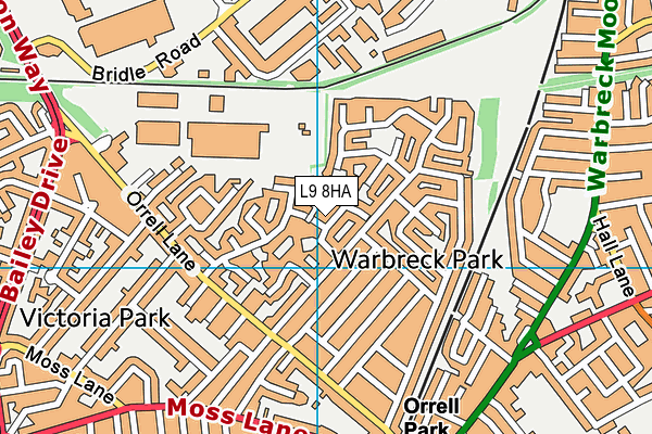 L9 8HA map - OS VectorMap District (Ordnance Survey)