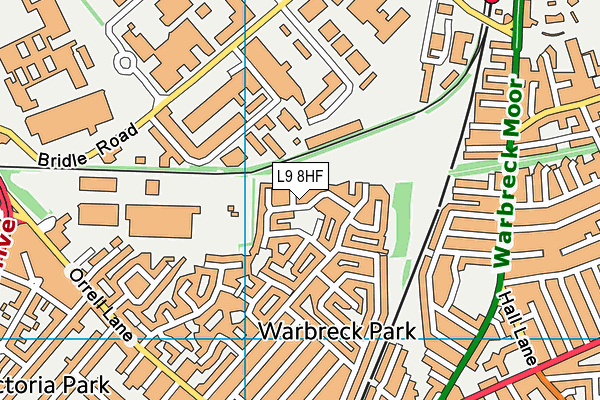 L9 8HF map - OS VectorMap District (Ordnance Survey)