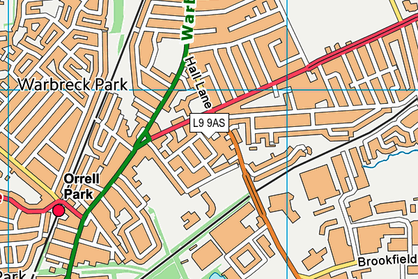 L9 9AS map - OS VectorMap District (Ordnance Survey)