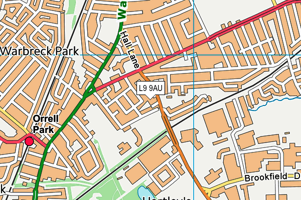 L9 9AU map - OS VectorMap District (Ordnance Survey)