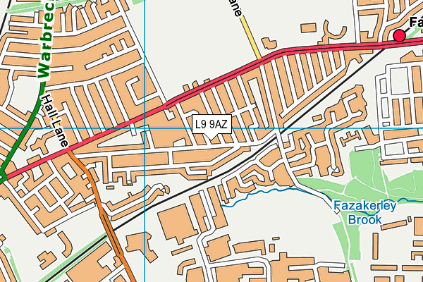 L9 9AZ map - OS VectorMap District (Ordnance Survey)