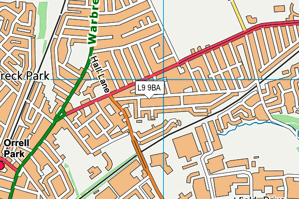 L9 9BA map - OS VectorMap District (Ordnance Survey)