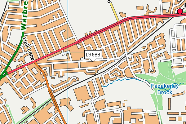 L9 9BB map - OS VectorMap District (Ordnance Survey)