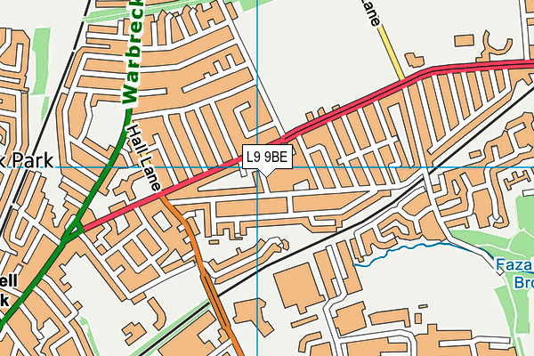 L9 9BE map - OS VectorMap District (Ordnance Survey)