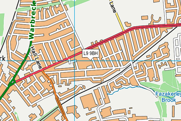 L9 9BH map - OS VectorMap District (Ordnance Survey)