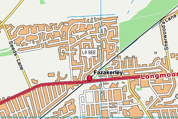 L9 9EE map - OS VectorMap District (Ordnance Survey)